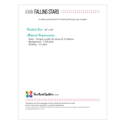 Kwik Falling Stars Pattern - PDF